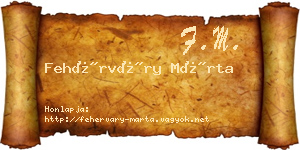 Fehérváry Márta névjegykártya