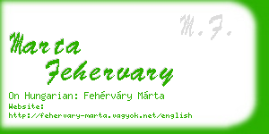 marta fehervary business card